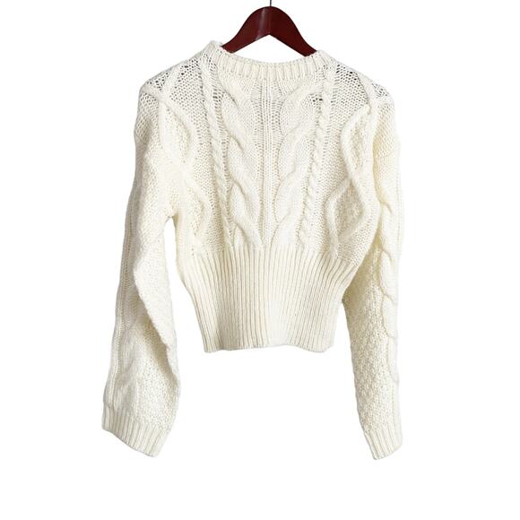 RAGA Kelyn Cropped Cable Knit Sweater Medium - Picture 2 of 8